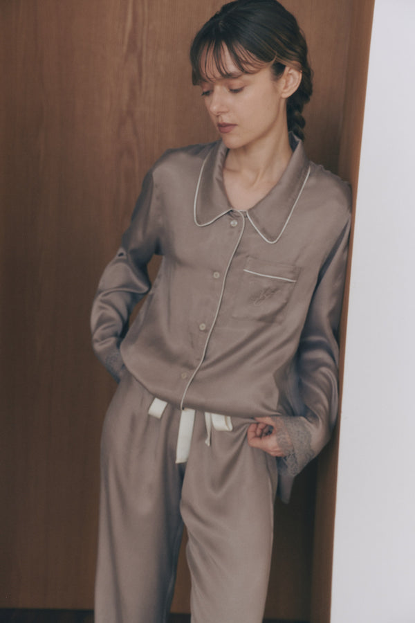 レース ルームウェアセット（グレー）