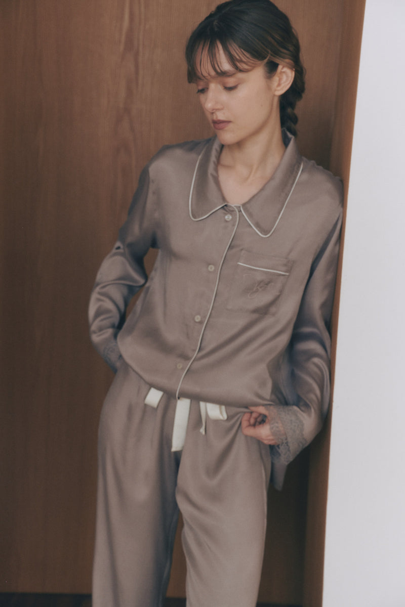 レース ルームウェアセット（グレー）